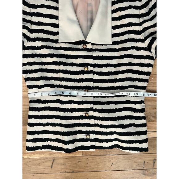 KTF by Kristinn Steinarr Womens Vintage 100% Silk Striped Work Skirt Suit Sz 10 - Picture 11 of 16